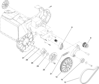 Drive Assembly Diagram and Parts List for 38381 316000001 - 316004999 Lawn Boy Snow Blower